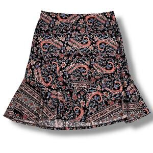 Roz & Ali Womens Trumpet Skirt Fit and Flare Paisley Floral Print Stretch 2X